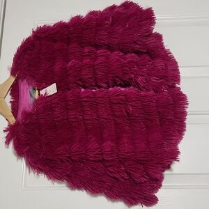 Hot Pink Anthropologie Faux Fur Capelet Shrug Bolero One Size Fits Most